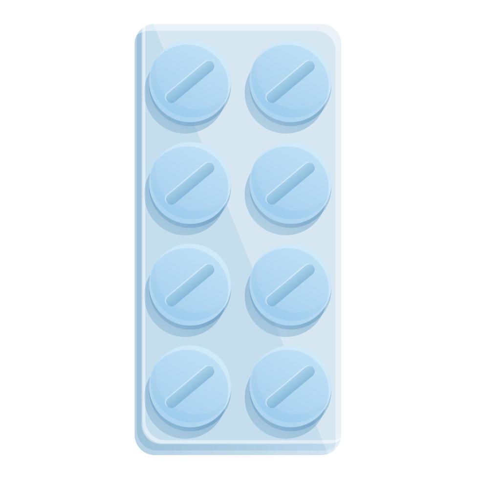 Tonsillitis pill blister icon cartoon vector. Cough mouth vector
