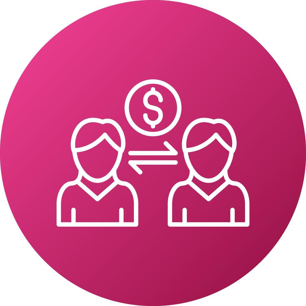 Peer to Peer Lending Icon Style vector