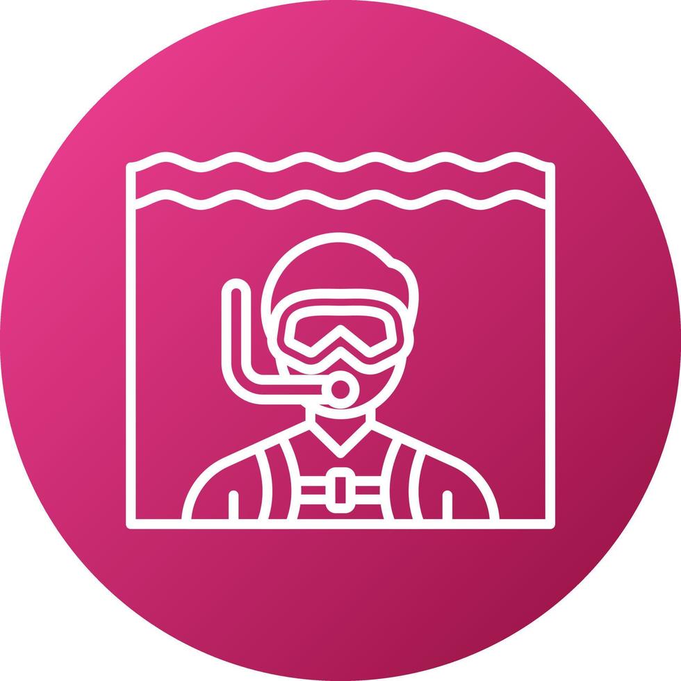 Open Water Diving Icon Style vector