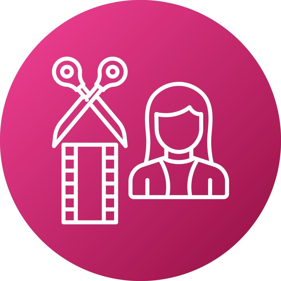 Film Editor Female Icon Style vector