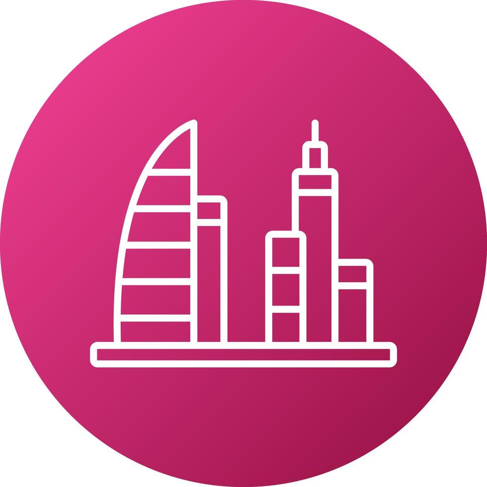 Dubai Scenery Icon Style vector