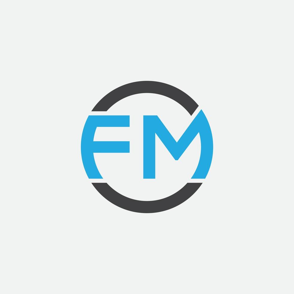 fm logo vector modern initial swoosh circle