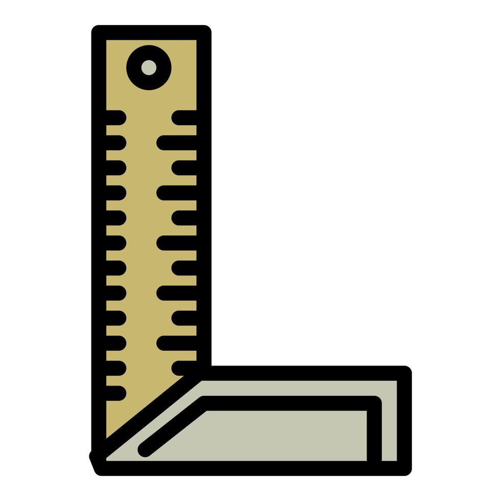 Angle ruler icon outline vector. Carpenter tool vector