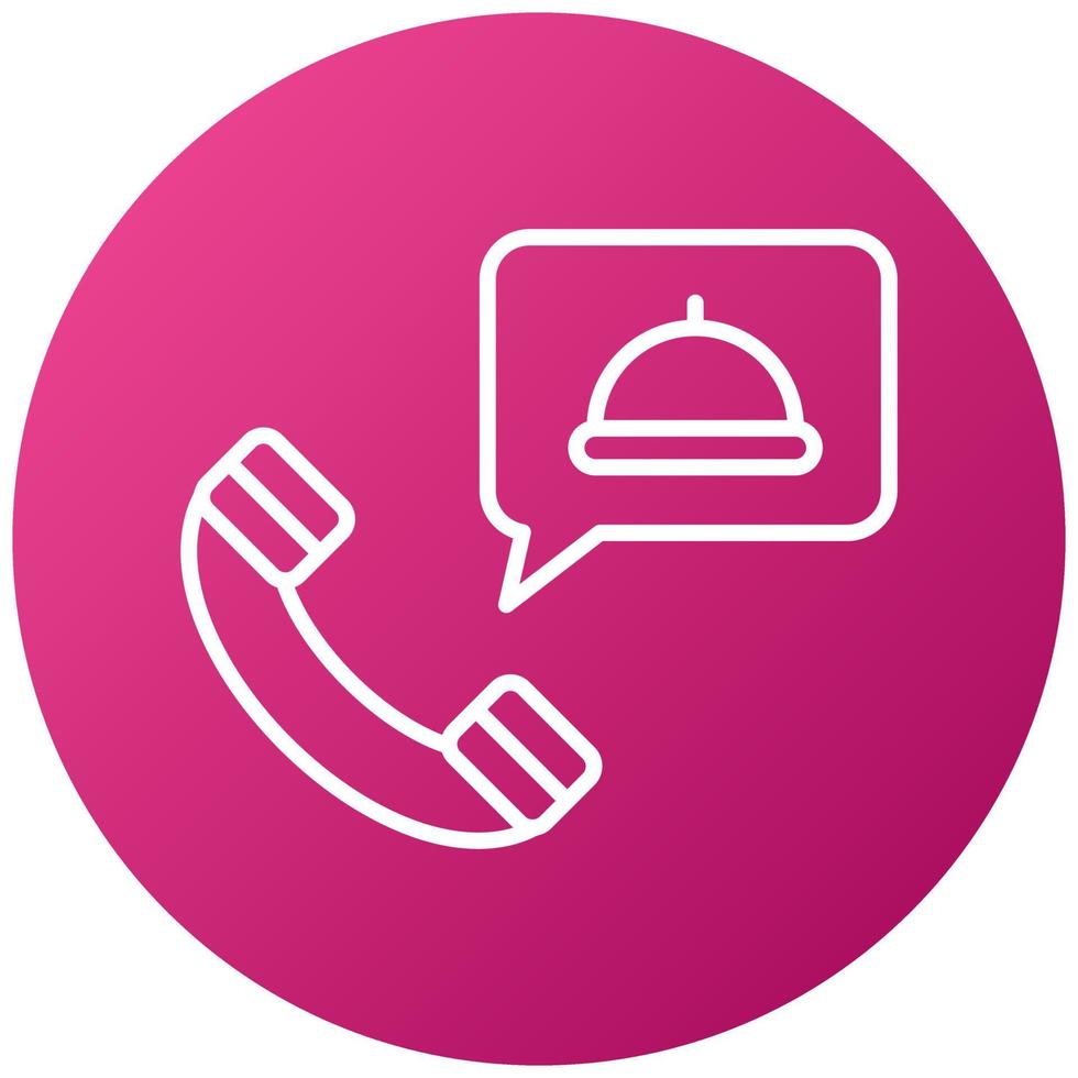 Order Food on Call Icon Style vector