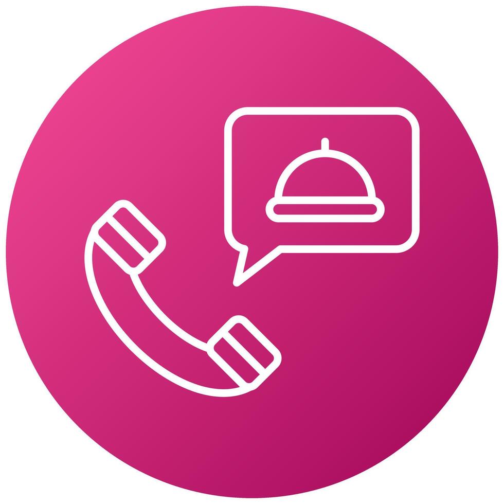 Order Food on Call Icon Style vector