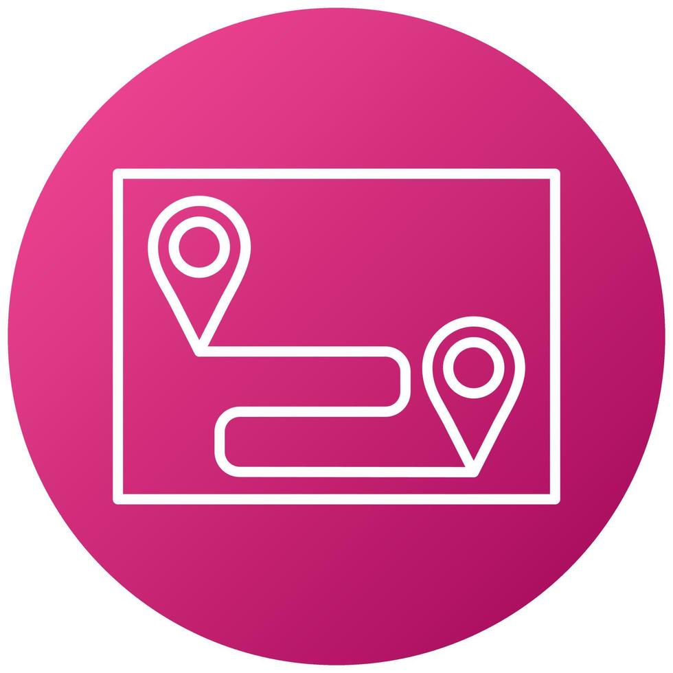 Route Map Icon Style vector