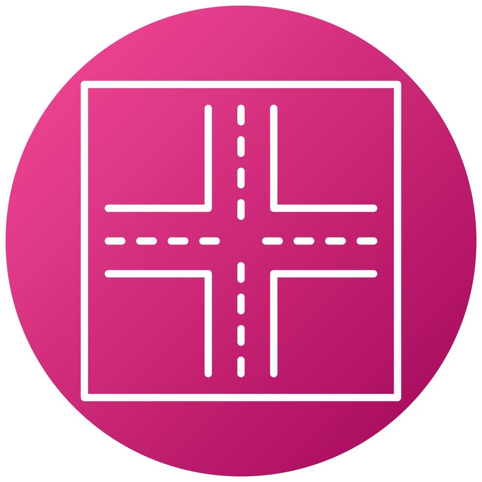 Four Way Intersection Icon Style vector