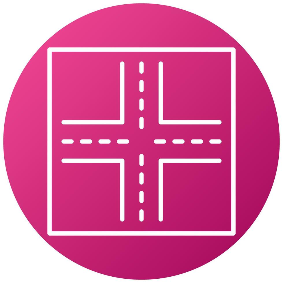 Four Way Intersection Icon Style vector