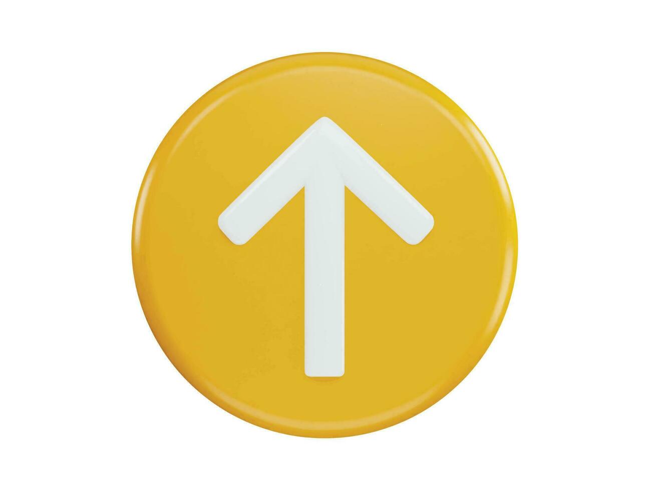 Up arrow icon with 3d vector icon illustration transparent element