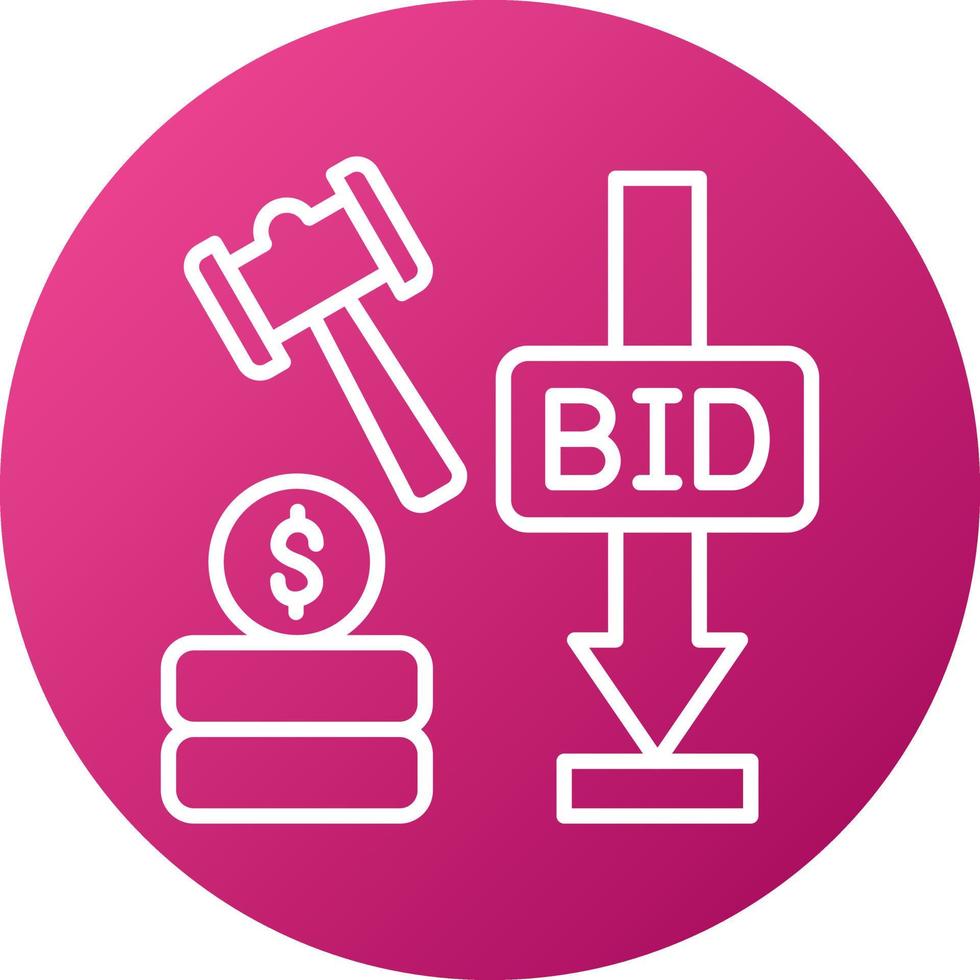 Minimum Bid Auction Icon Style vector