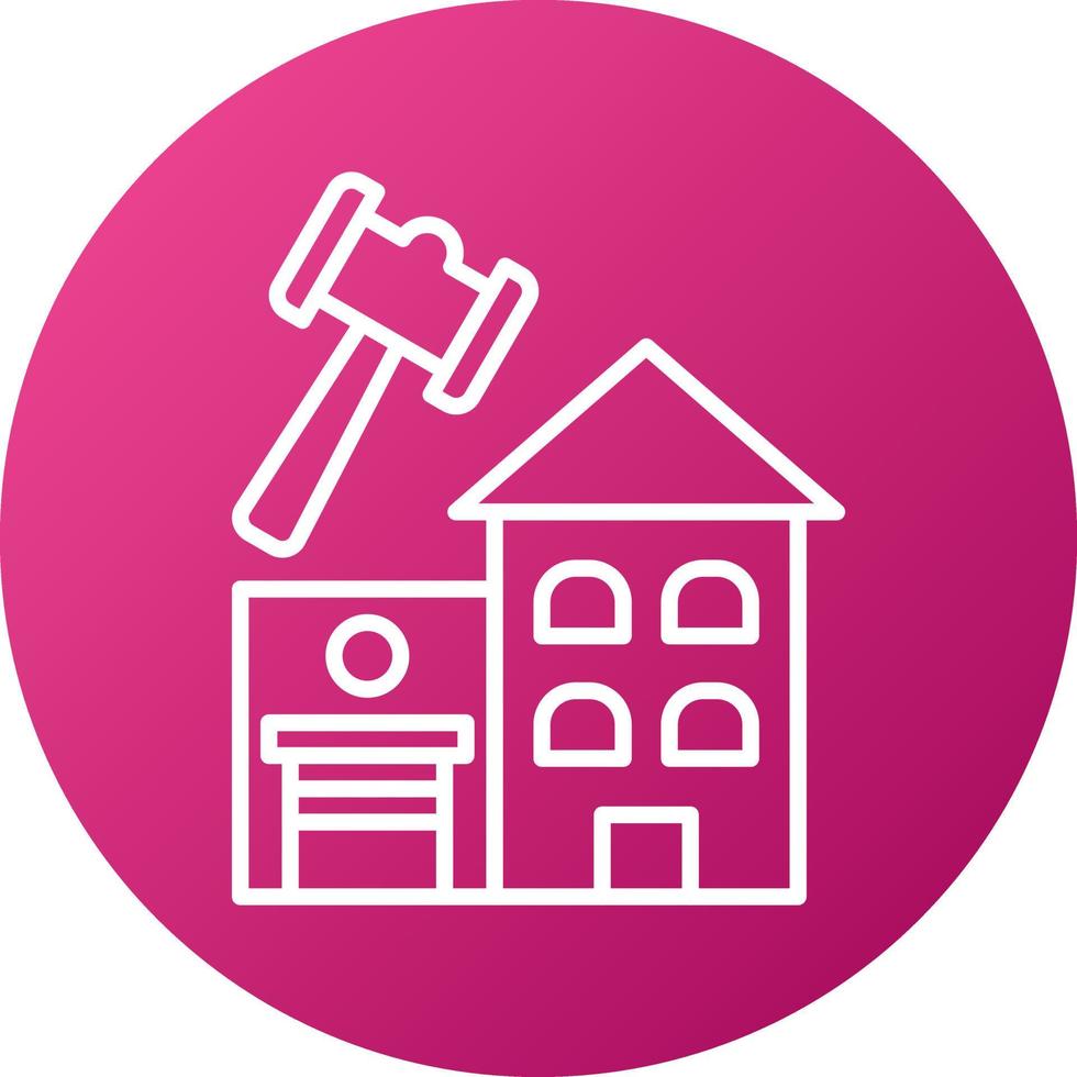 Real Estate Auction Icon Style vector