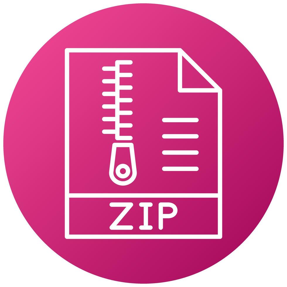 estilo de icono de archivo zip vector