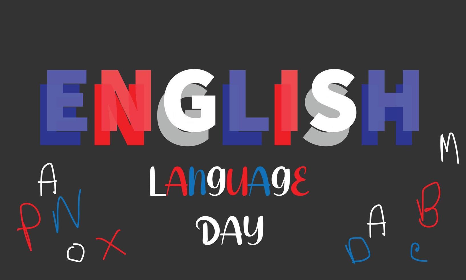 English Language Day. Template for background, banner, card, poster vector