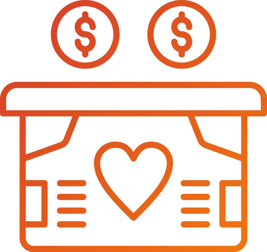 Charity Box Icon Style vector