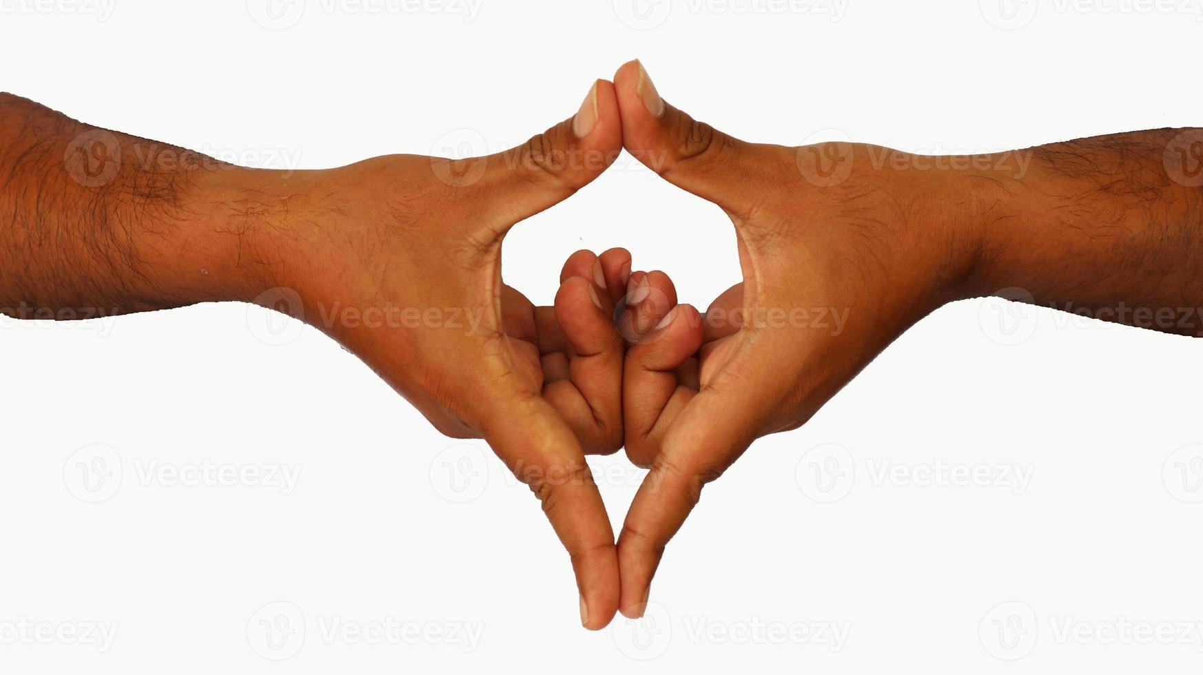 hand mudras. It includes such mudras,. Gestures is isolated on white background. photo