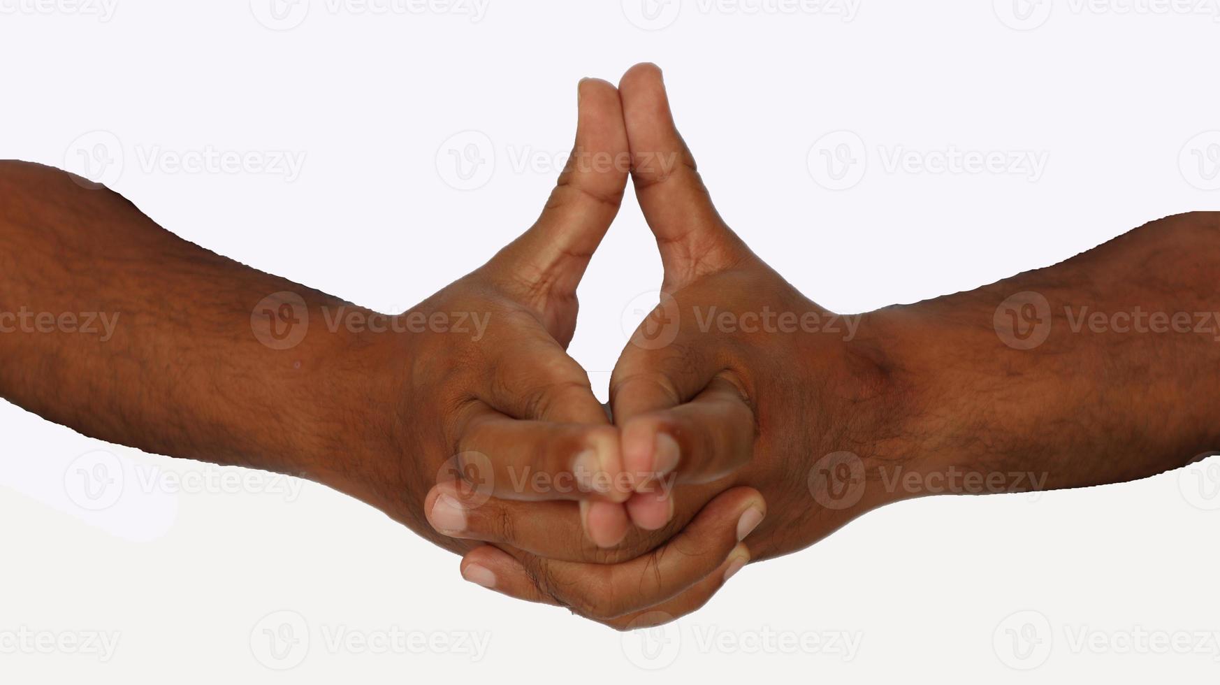 hand mudras. It includes such mudras,. Gestures is isolated on white background. photo