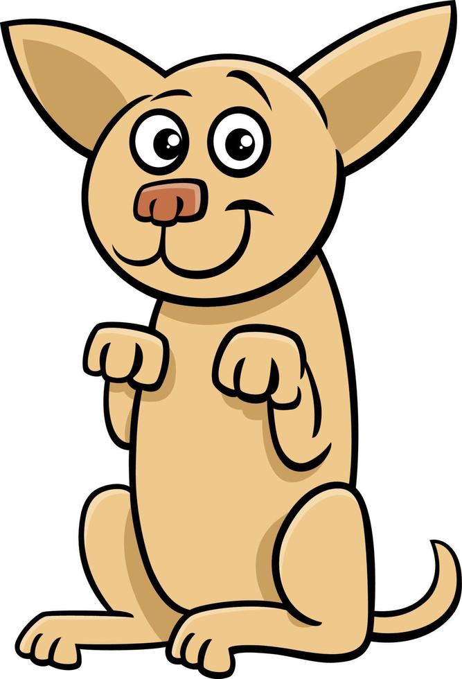 cartoon playful dog animal character doing a stnad trick vector