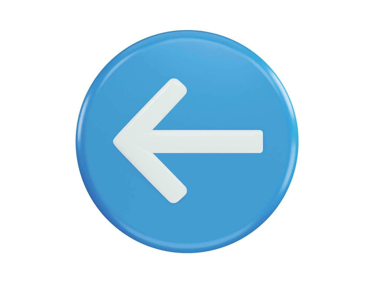 Left icon with 3d vector icon illustration transparent element