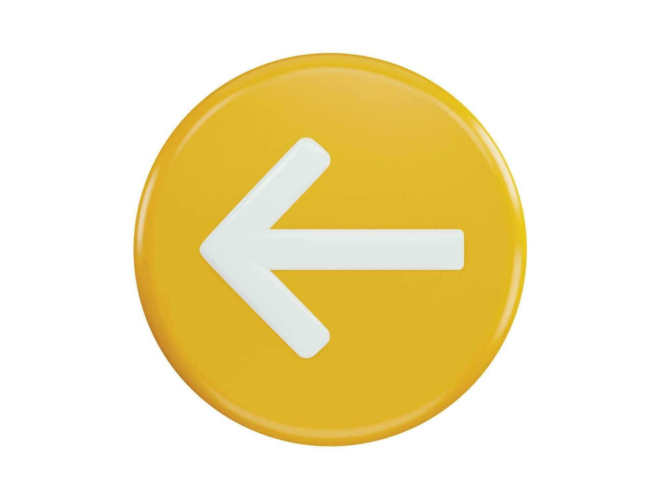 Left icon with 3d vector icon illustration transparent element