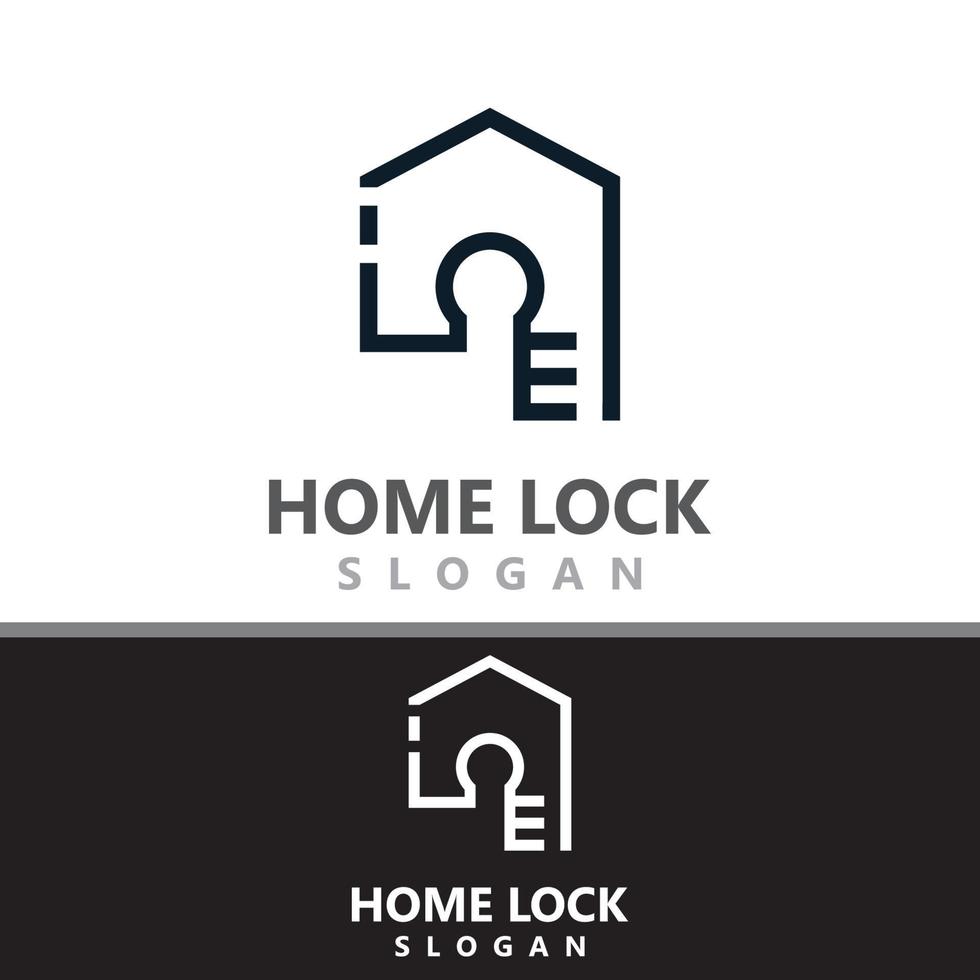 Home Lock Creative logo design security key protection concept for business vector