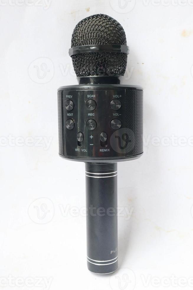 mic karaoke microphone wireless blue tooth isolated on white background photo