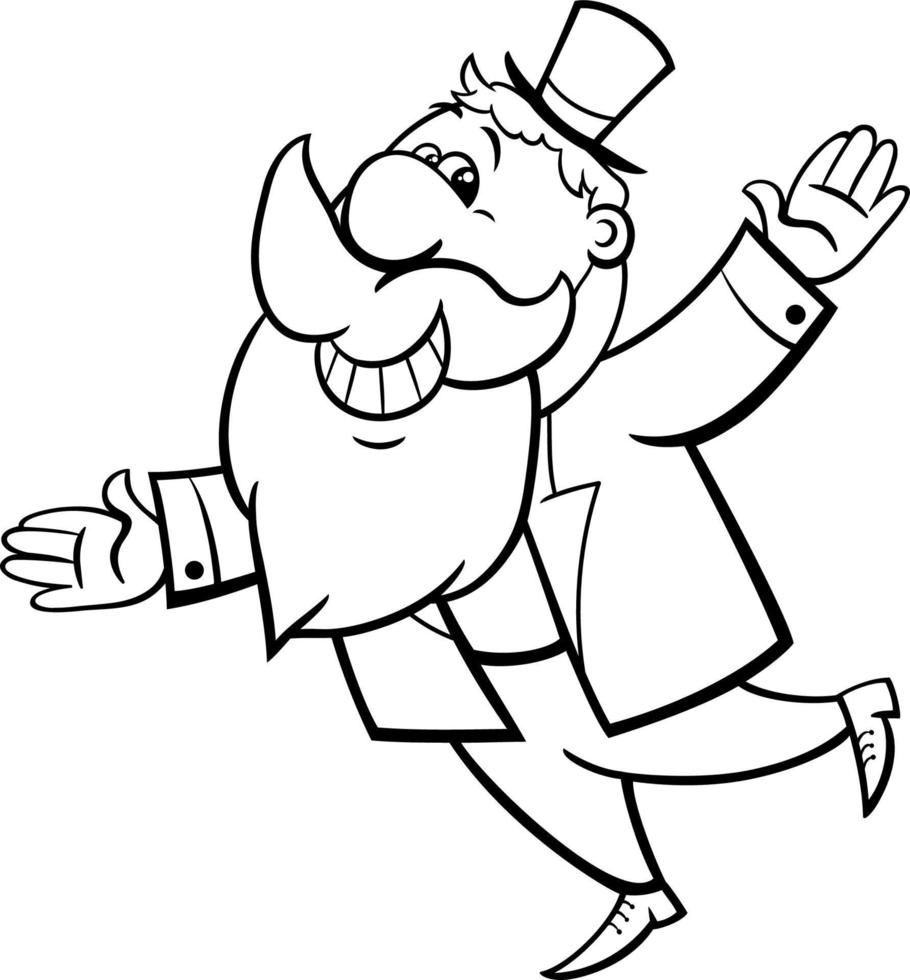 cartoon Leprechaun on Saint Patrick Day coloring page vector