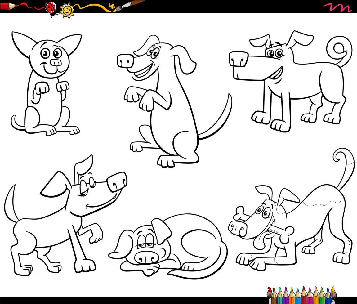 gracioso dibujos animados osos animal caracteres conjunto colorante página vector