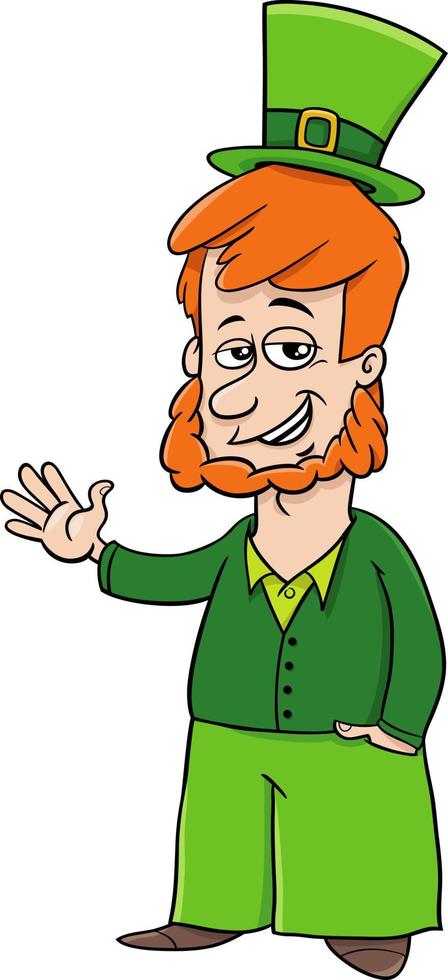 dibujos animados duende personaje en Santo Patricio día vector