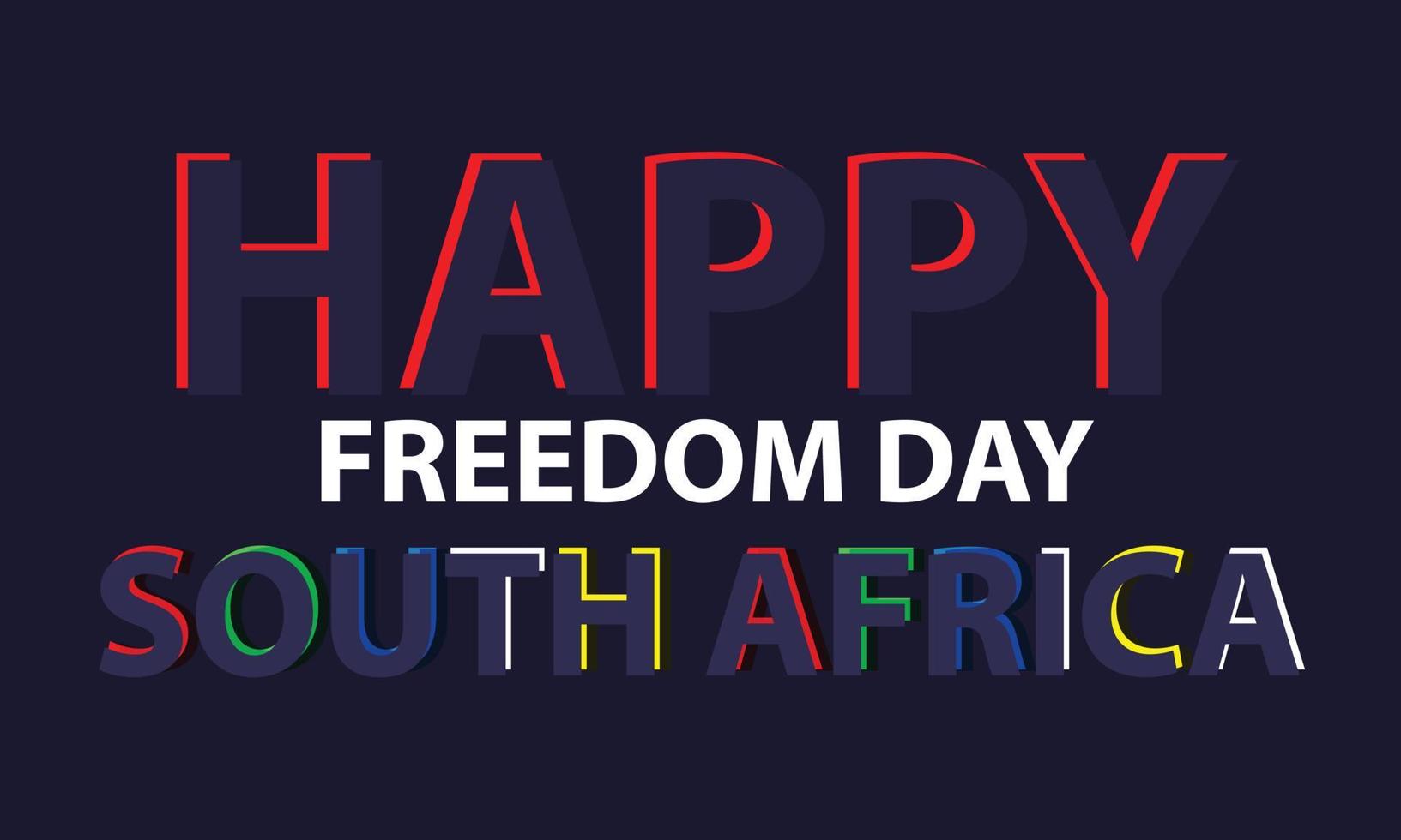 Happy South Africa Freedom Day 27 April. Template for background, banner, card, poster vector