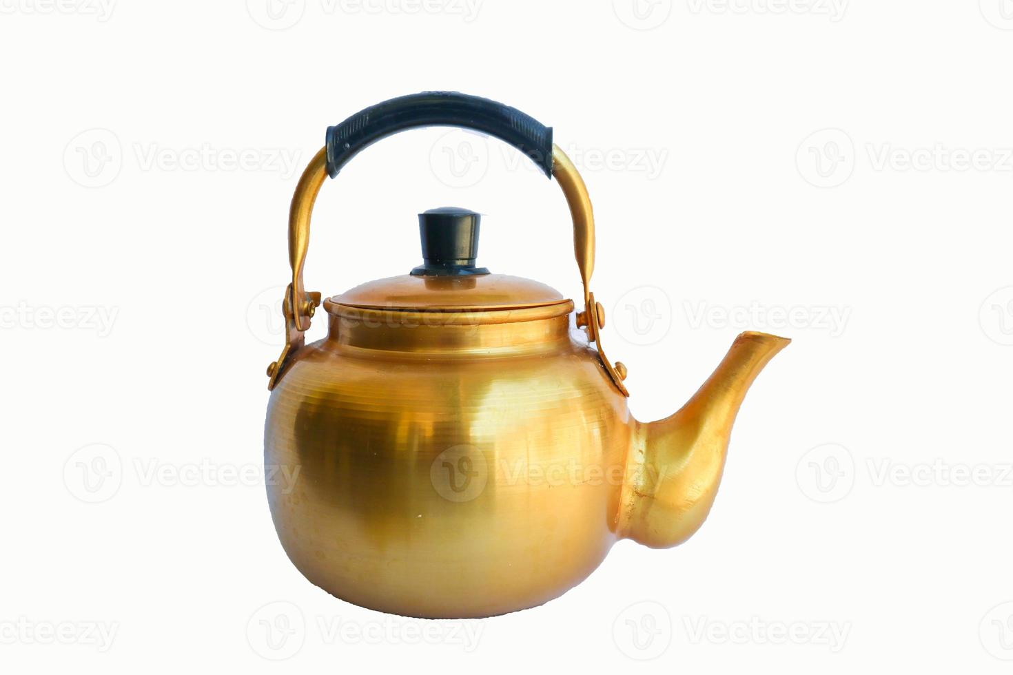 teapot, jug, Copper desert tea pot, antique metal teapot isolated on white background, antique kettle,golden teapot, metal teapot, Chinese tea pot on white background, antique teapot,  metal kettle. photo