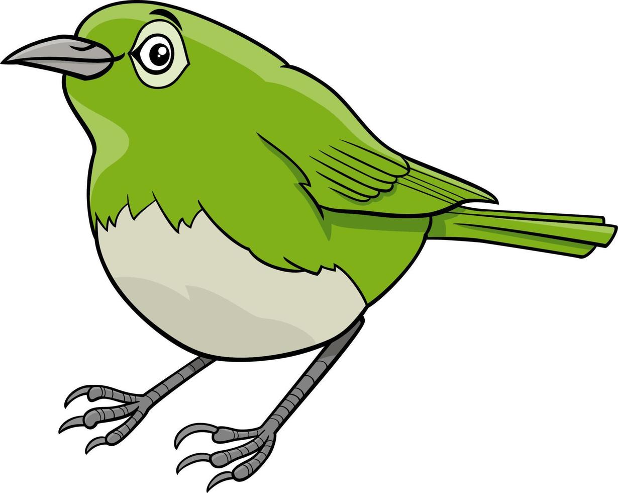 uguisu pájaro animal personaje dibujos animados ilustración vector