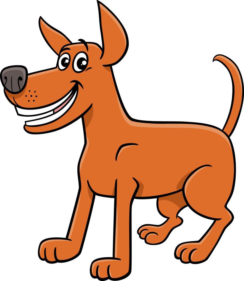 gracioso dibujos animados marrón perro cómic animal personaje vector