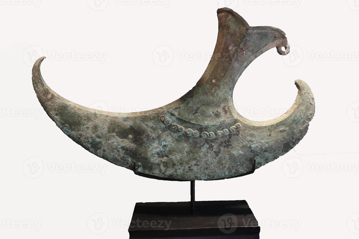 kapak beliung or axe beliung or pickaxe is a kind of cutting tool that has existed since the Stone Age. isolate on white background photo