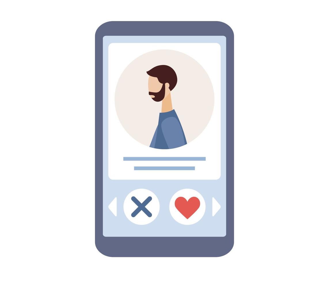 Dating app icon. Online dating couple. Acquaintance in social network. Vector flat illustration