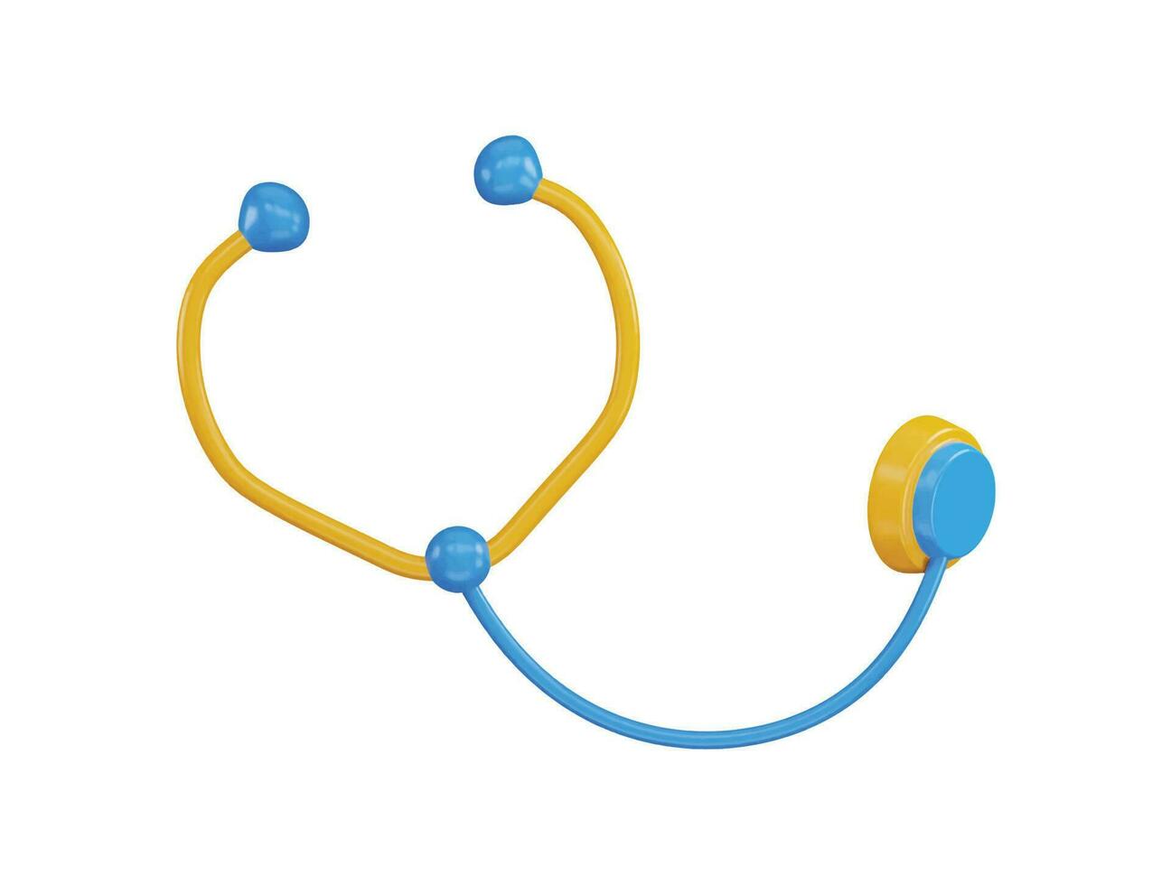 stethoscope icon with 3d vector icon illustration transparent element