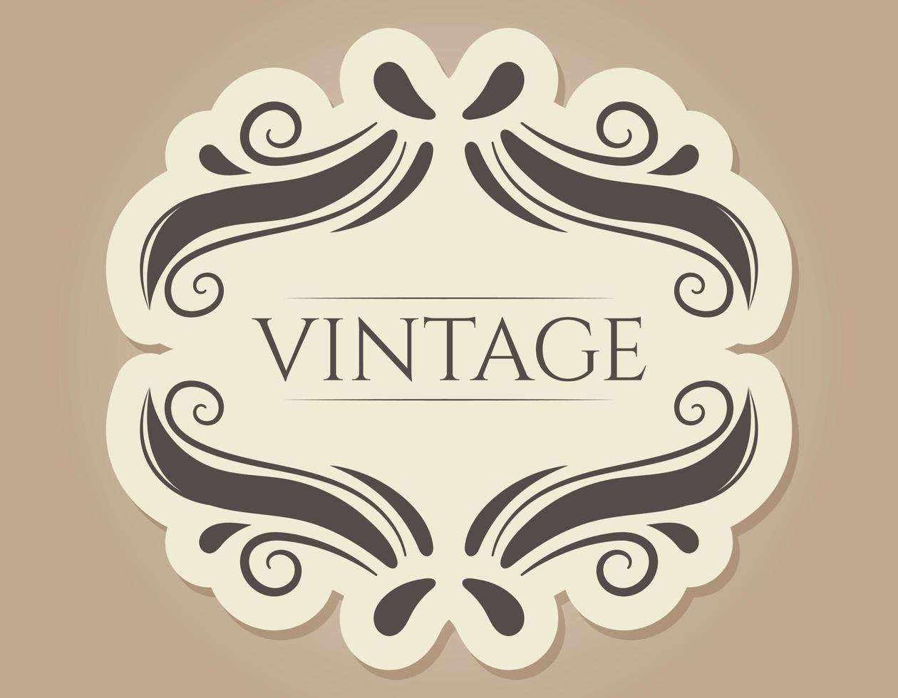 Vector abstract vintage decorated frame with text. An isolated banner in the old Victorian style.