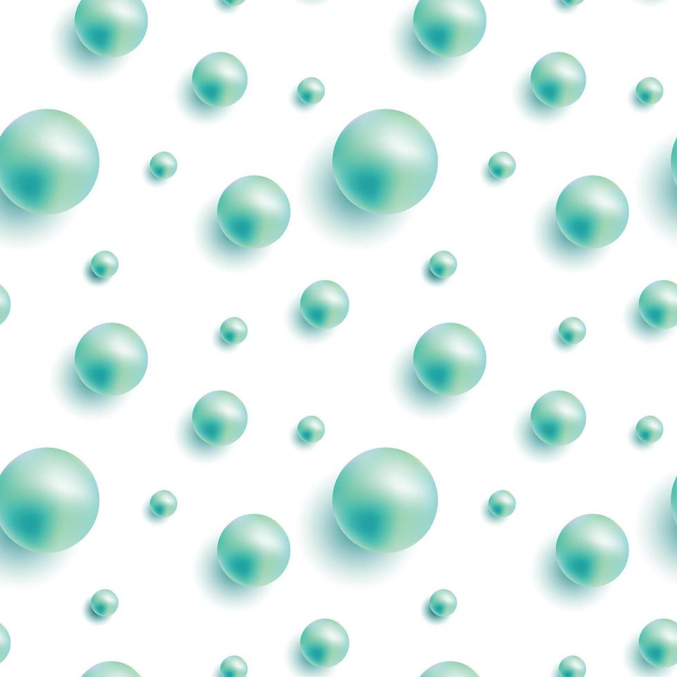 Vector abstract seamless pattern with voluminous balls.