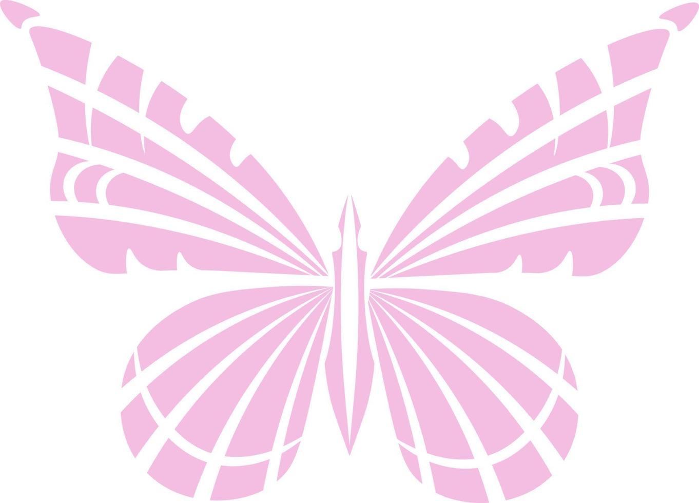 A pink butterfly with white wings is shown on a white background. vector