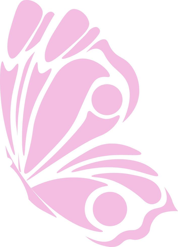 A pink butterfly with white wings is shown on a white background. vector