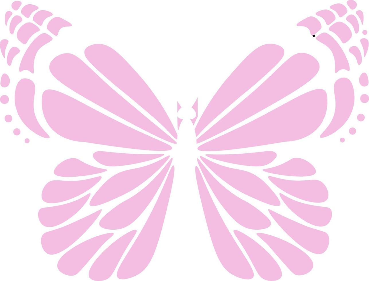 A pink butterfly with white wings is shown on a white background. vector