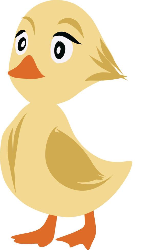 Yellow duck childish illustration. vector