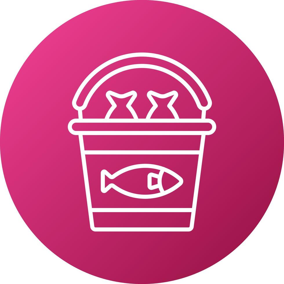 Fish Bucket Icon Style vector