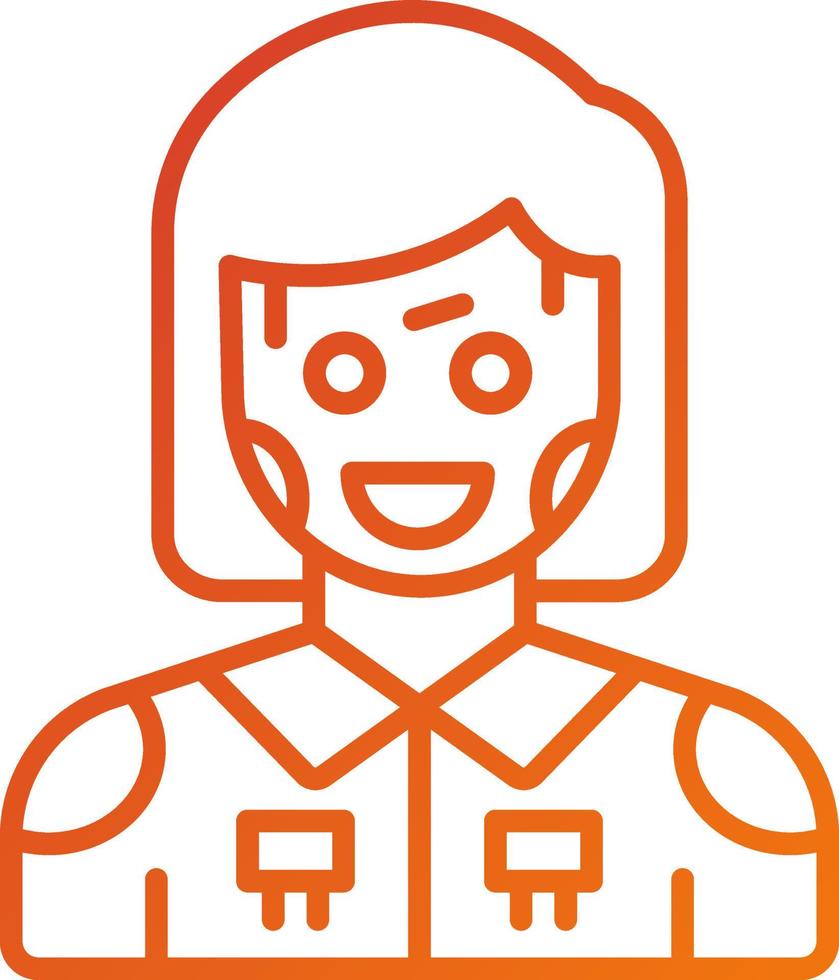 estilo de icono de robot humanoide vector