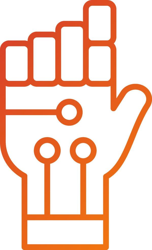 estilo de icono de mano de robot vector