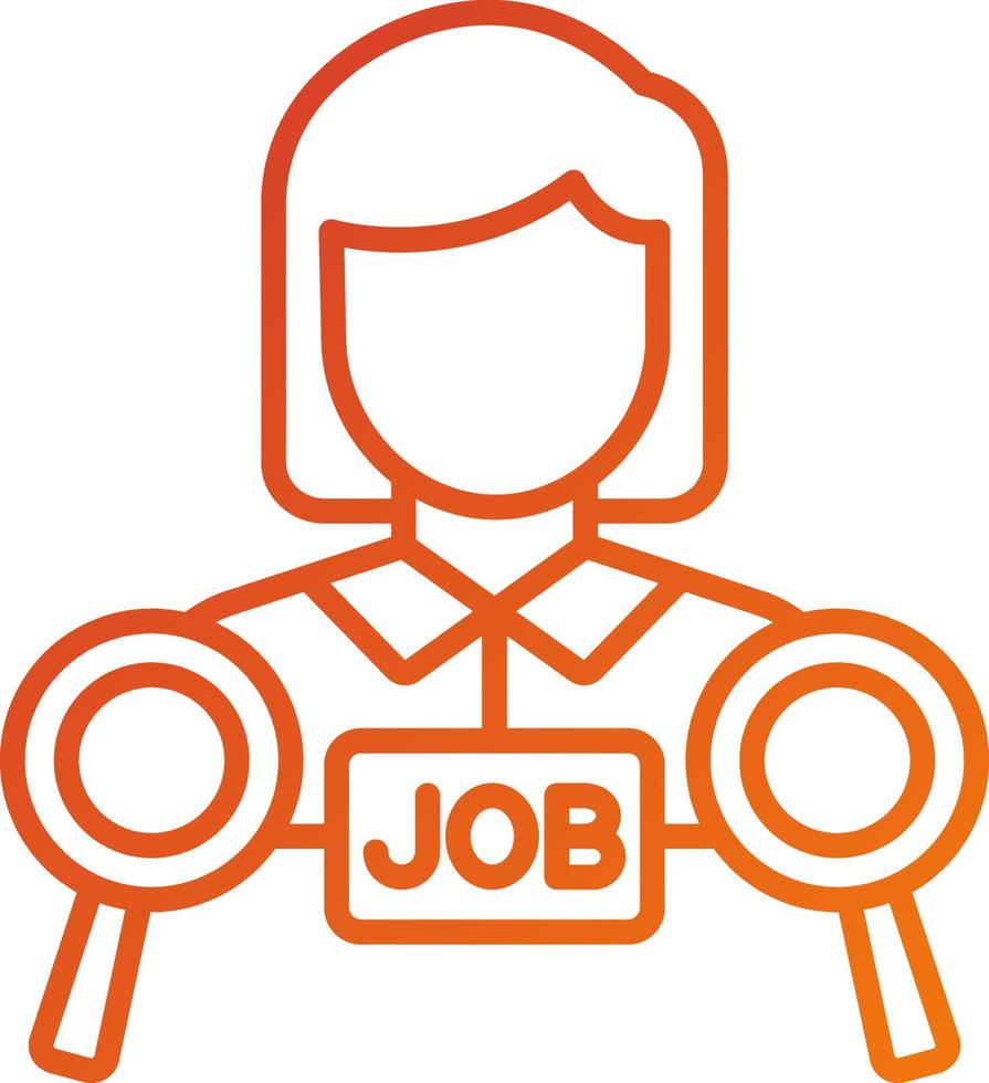 Job Seeker Female Icon Style vector