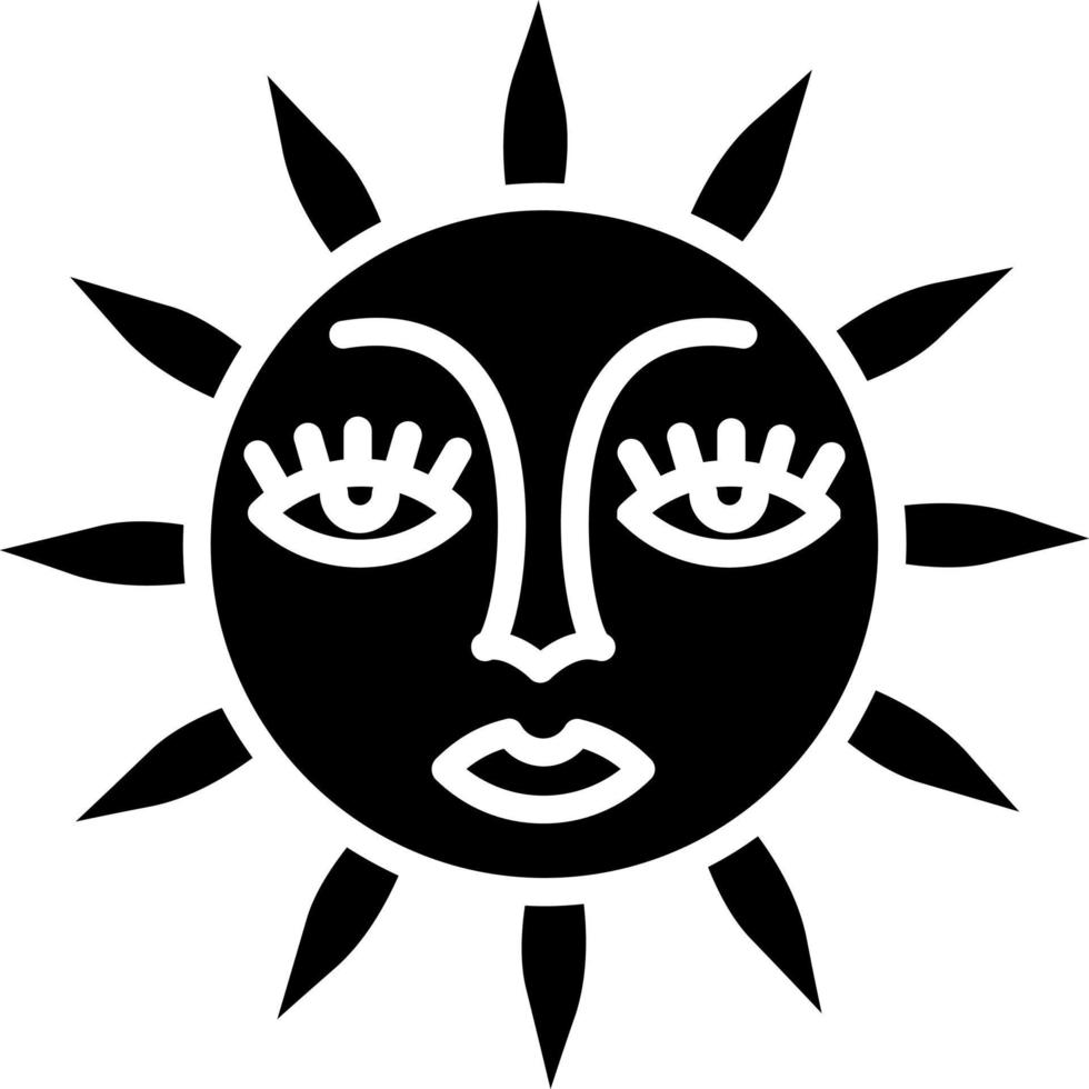 Sun with Face Icon Style vector