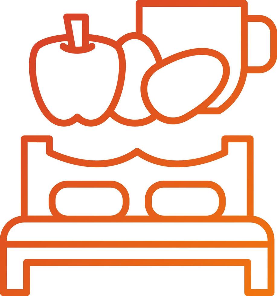 Bed Breakfast Icon Style vector