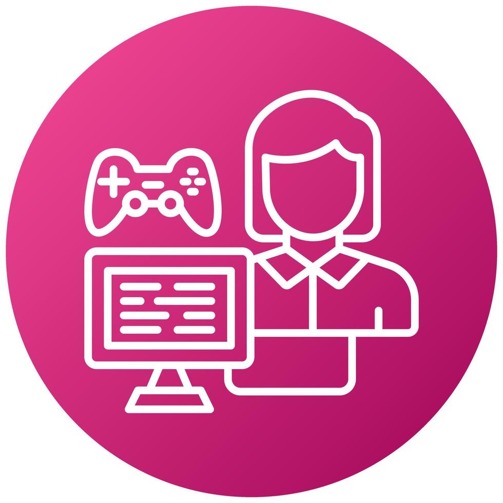 Game Modder Female Icon Style vector