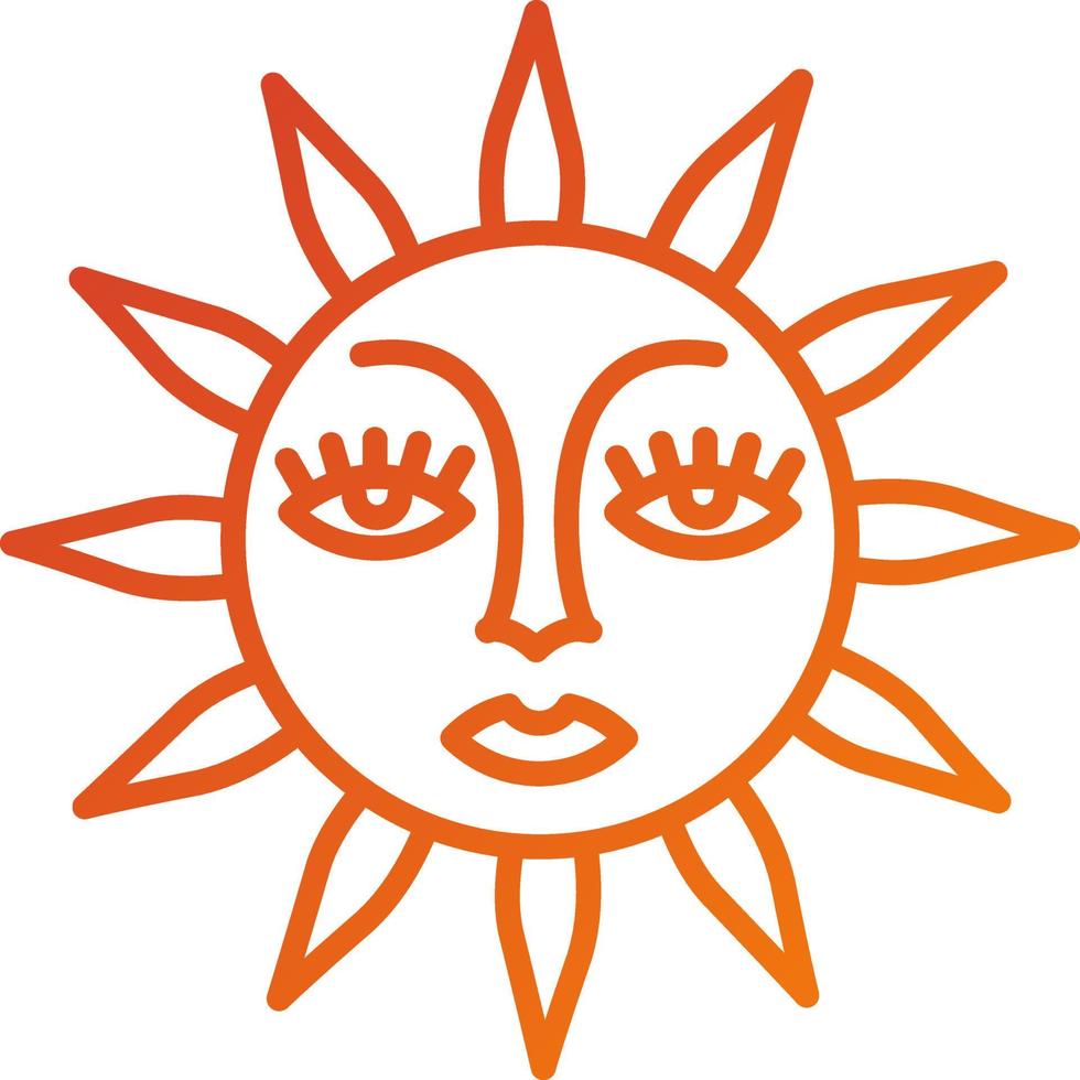 Sun with Face Icon Style vector