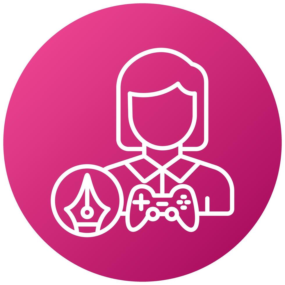 Game Designer Female Icon Style vector